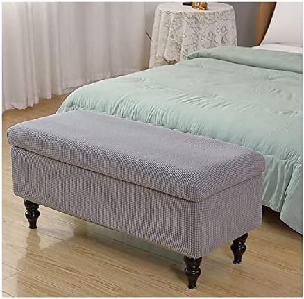 Rectangle Storage Ottoman Cover with Lid - Light Grey