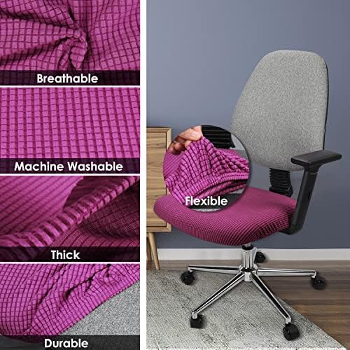 Yikko Soft Stretch Spandex Jacquard Slipcovers Dark Purple 1