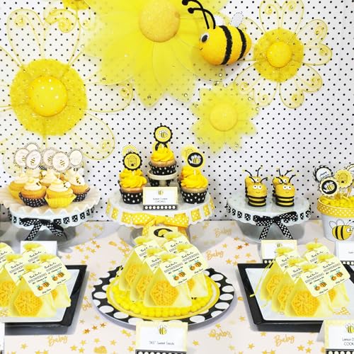 AIXIANG Bee Baby Shower Favors with Organza Bags and Thank Cards