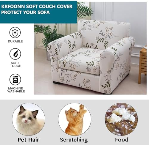 KRFOONN 2 Piece Sofa Slipcover with Elastic Bottom