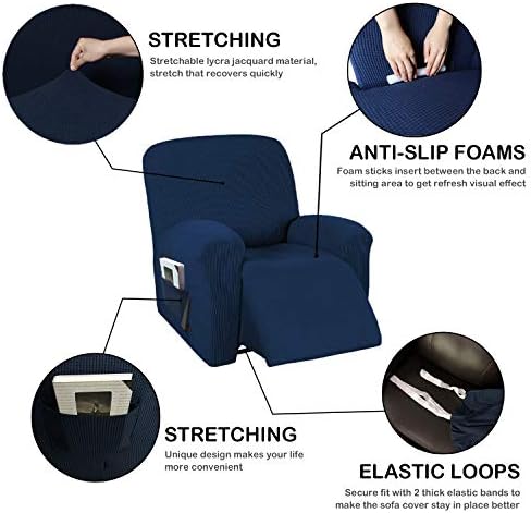 Stretch Jacquard Recliner Chair Cover Polyester Blend Slipcover for Recliner