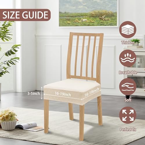 Dining Chair Covers Set of 4 with Zipper and Elastic Edges