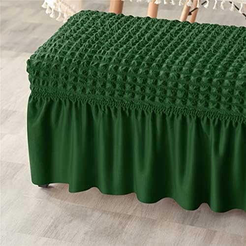 Soft Stretch Dining Bench Slipcover with Skirt Protector