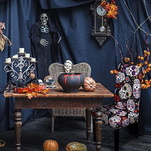Whaline 4Pcs Halloween Chair Covers with Stretch Elastic Design