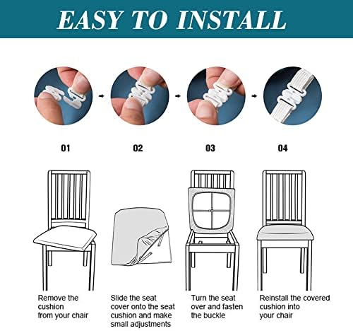 HFCNMY Stretch Waterproof Dining Chair Seat Covers Set of 4
