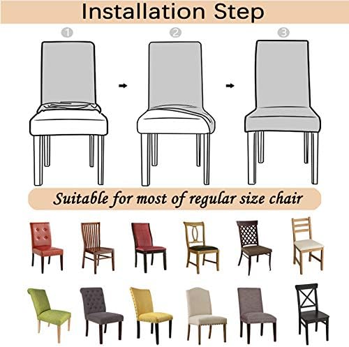 4 Pack Stretch Spandex Dining Chair Covers Removable and Washable