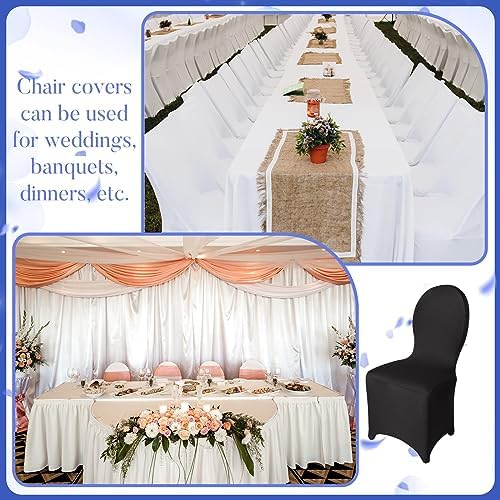 Macarrie 100 Pcs Spandex Chair Covers Black 1
