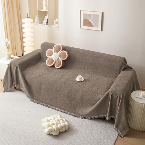 MEETSKY Chenille Sofa Cover for 2 Cushion L Shape Sofa