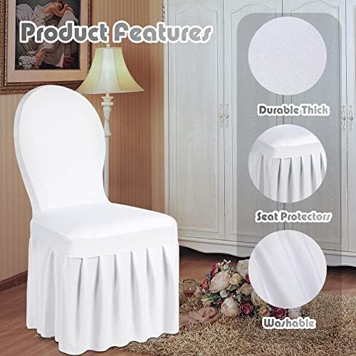 Oudain 20 Piece White Chair Slip Covers Set