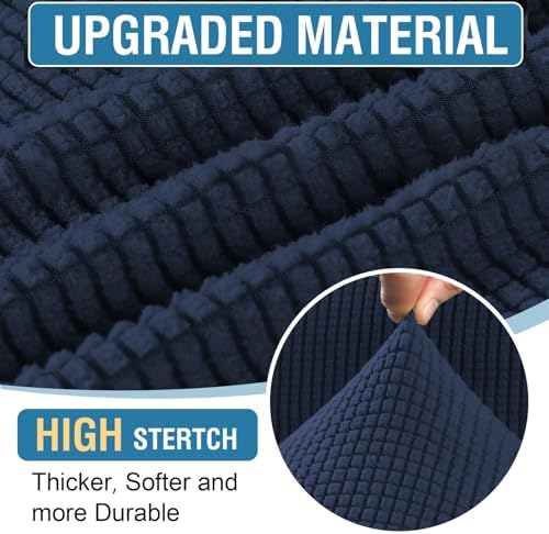 2 Piece Stretch Storage Ottoman Cover with Elastic Bands