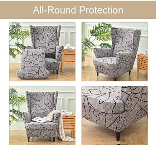 Eco-Ancheng 2 Piece Wingback Chair Slipcover Set