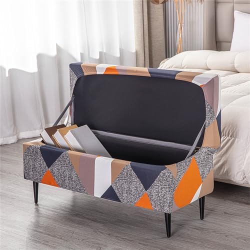 Folding Storage Ottoman Slipcover for Living Room