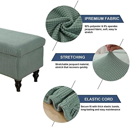FUANGUI Large Storage Ottoman Slipcover with Elastic Bottom