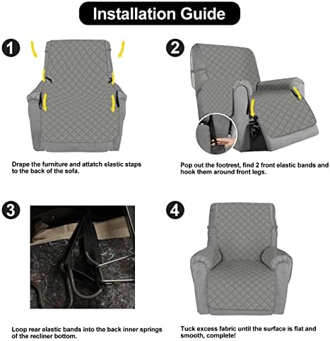 Deeky Recliner Chair Covers for Small Recliners Gray Light Gray