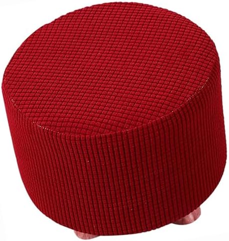 MSWBORM Round Ottoman Cover - Red 1