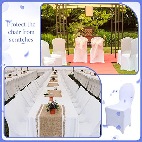 Macarrie 45 Pcs White Chair Covers for Weddings