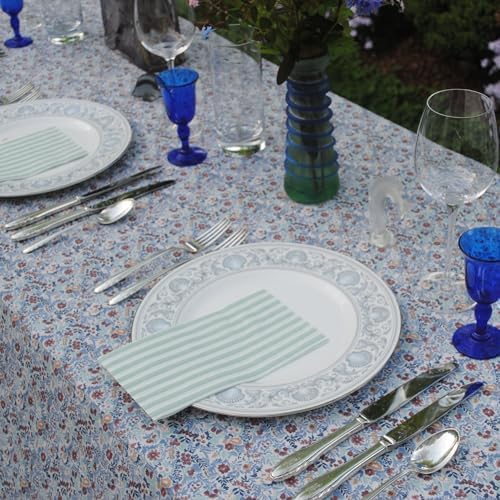 Stxys 100ct Sage Green Striped Napkins 1