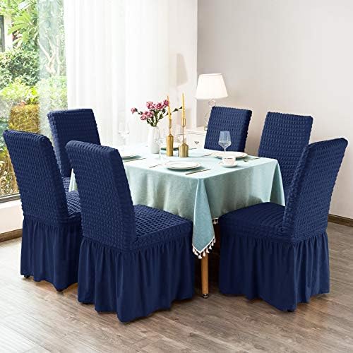 CHUN YI Dining Chair Covers Set of 4 Navy