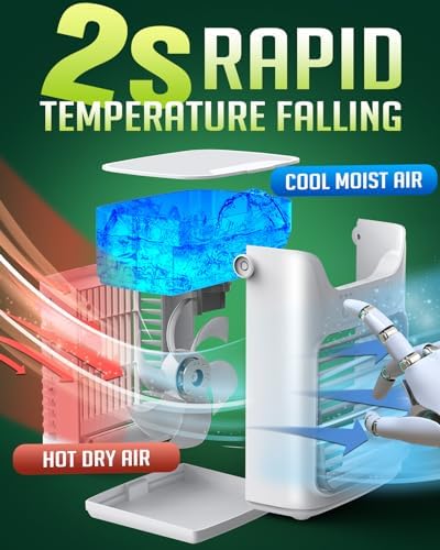 Ankuwa Portable Air Conditioner with 3 Wind Speeds and 7 LED Lights
