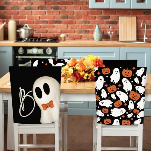 4 Halloween Chair Covers for Dining Chairs