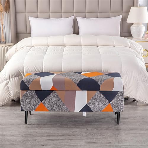 Folding Storage Ottoman Slipcover for Living Room