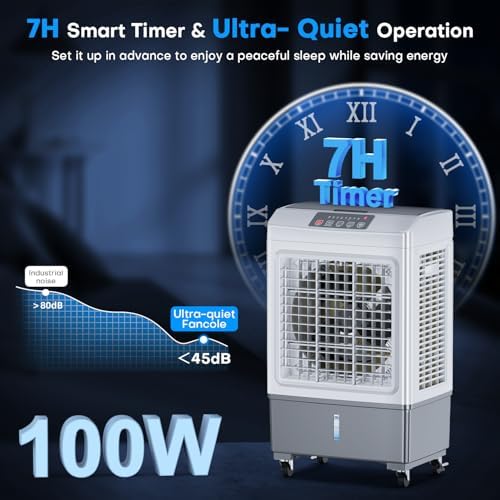 FANCOLE Windowless Air Conditioner 2100CFM Evaporative Cooler with 4 Ice Packs