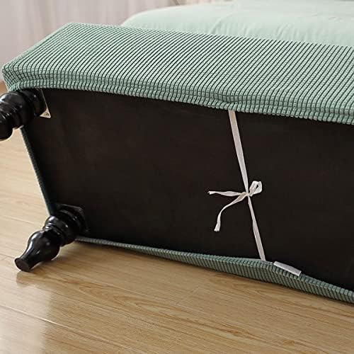 Rectangle Storage Ottoman Cover with Lid - Light Grey