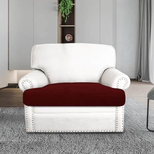Molasofa T-Cushion Sofa Slipcover Set - Stretch Spandex 1 Piece Burgundy