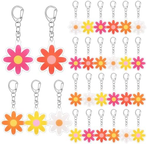 Kenning 50 Pcs Flower Keychain for Mothers Day