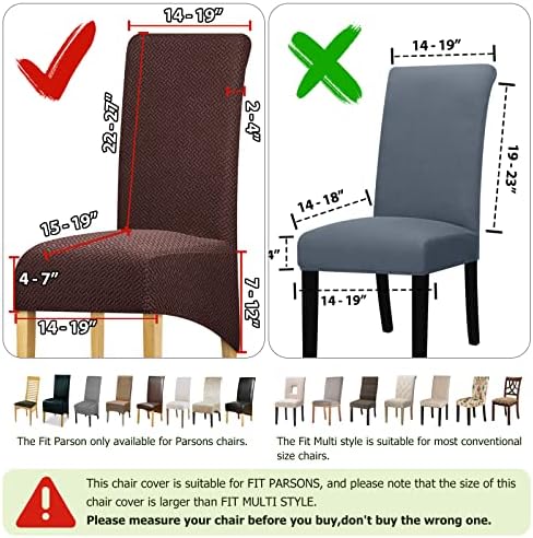 Lellen XL Stretch Chair Covers Set of 4 Brown 1