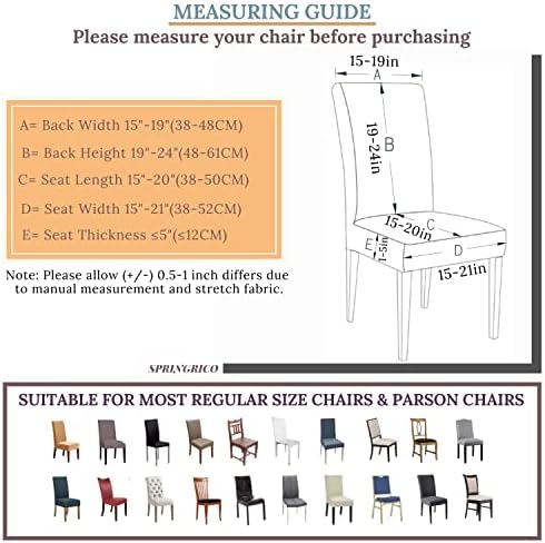 SPRINGRICO 4 Pack Dining Chair Covers with Seat Belt