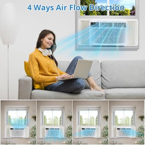 8000 Btu Window Air Conditioner Quiet Operation 350 Sq Ft