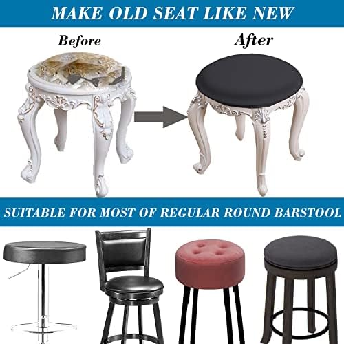 HFCNMY Round Stool Covers 4 Pack Drak Gray 1