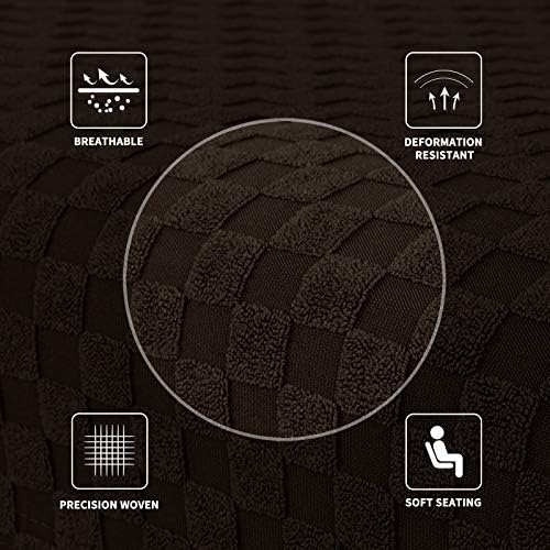 MAXIJIN Elastic Jacquard Ottoman Slipcover with Thick Fabric