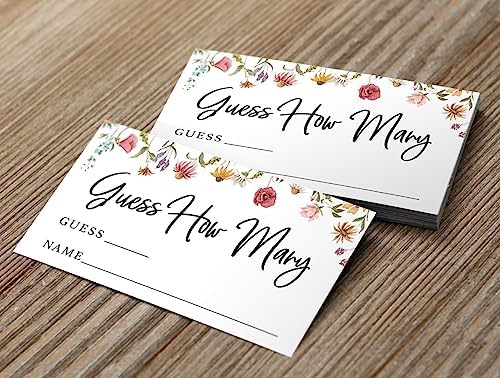 Printed Party Candy Jar Game Set of 50 Wildflower Theme