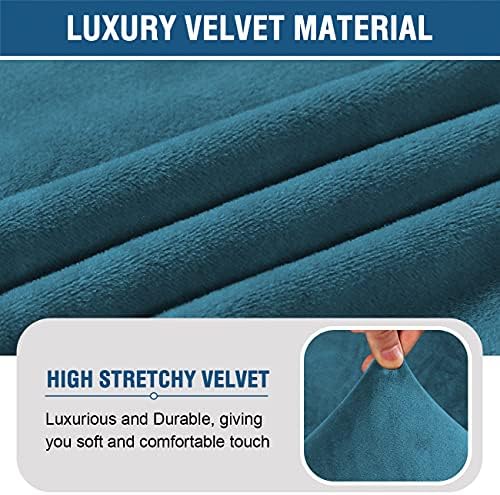 HVERSAILTEX Velvet Armless Chair Cover Peacock Blue