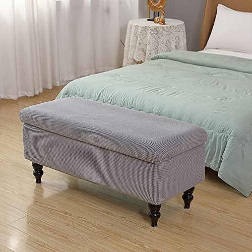 Jacquard Stretch Folding Ottoman Cover with Lid