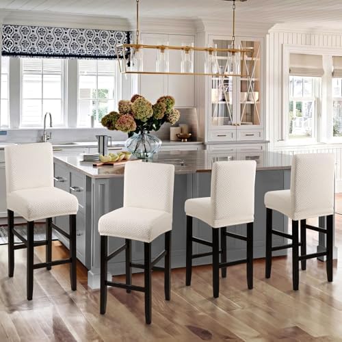 Waterproof Bar Stool Covers 4 Pack T-Beige 1