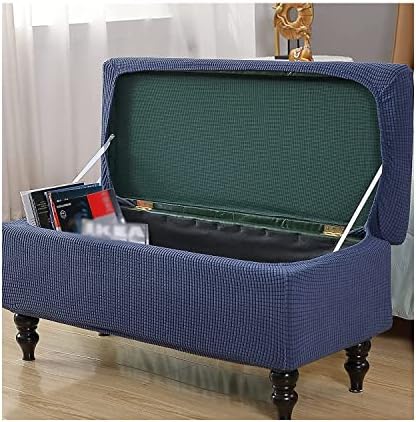 Stretch Ottoman Cover with Lid SML Storage Bench Slipcover