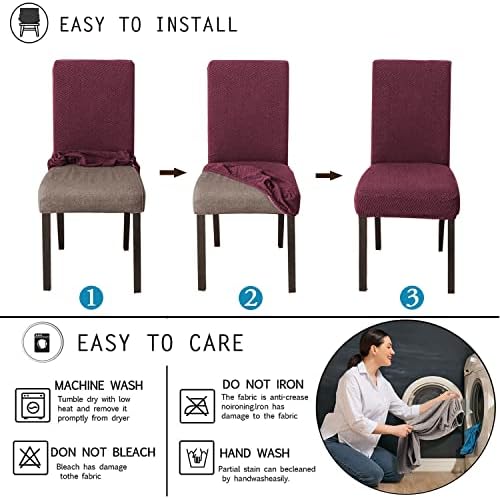 BOGUANG Dining Chair Covers Set of 6 Removable Washable