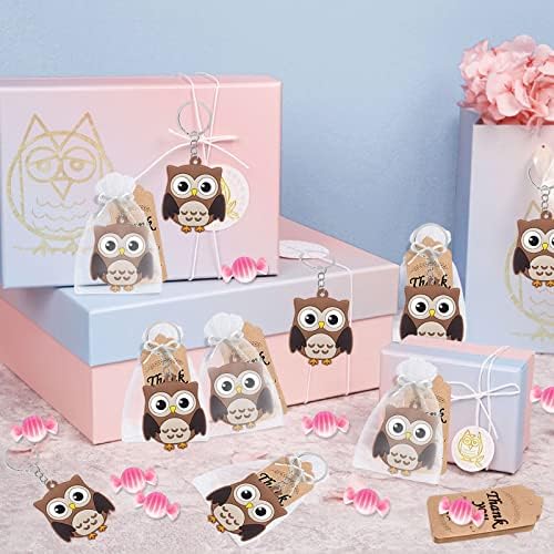 CiciBear 40 Pack Owl Keychains for Parties and Gifts