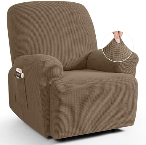TAOCOCO Recliner Cover Set of 4 Khaki Jacquard