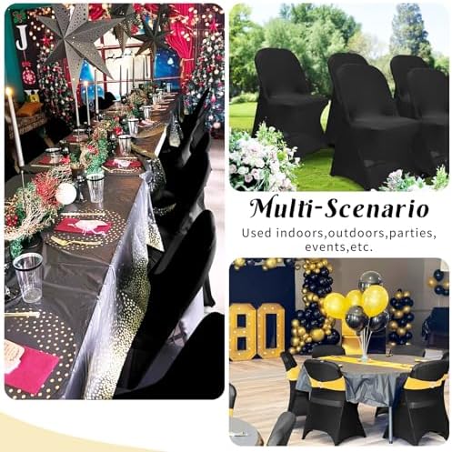 Black Stretch Folding Chair Covers 30 Pack