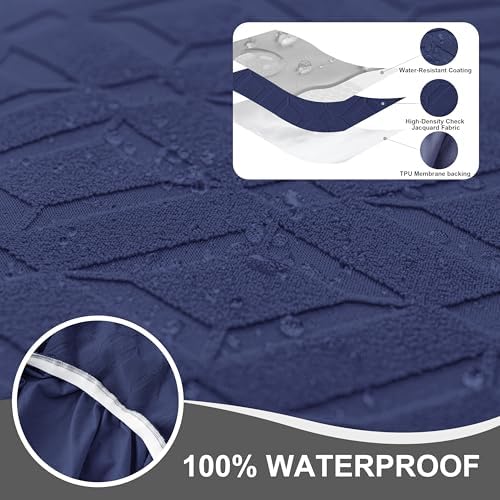 Genina Waterproof Recliner Sofa Cover 3 Seat Navy Blue