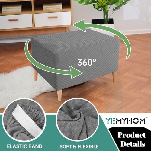 YEMYHOM Ottoman Cover Jacquard Design
