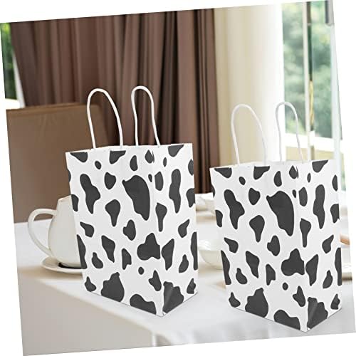 KOMBIUDA 12 Pcs Cow Theme Paper Tote Bags Party Decorations