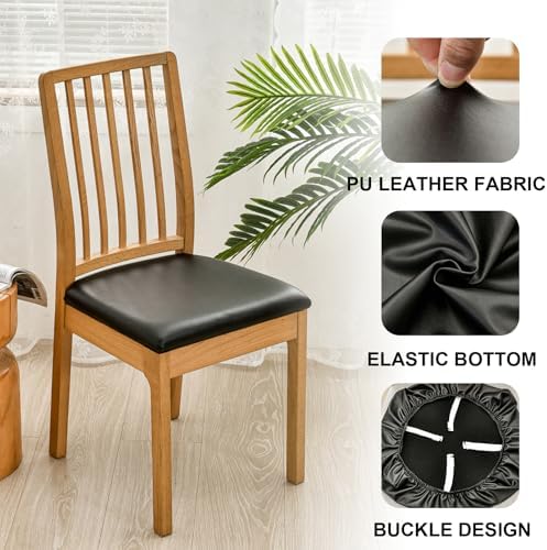 HAOYONG Waterproof Dining Chair Seat Covers Set of 4 1