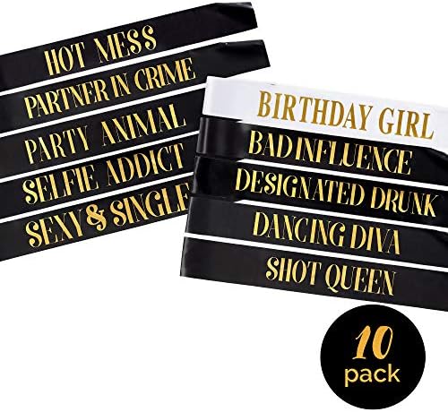 Happy Birthday Sashes 10 Pack for Women 1