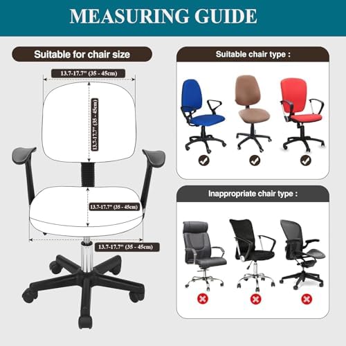 SHILINTONG Office Chair Cover 2 Piece Universal Jacquard Slipcover