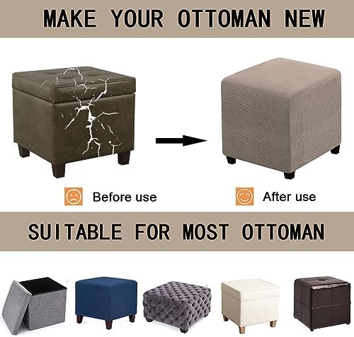 Bifaunvogel Small Square Ottoman Slipcover with Elastic Band 1